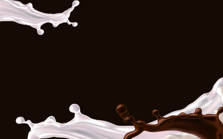 简约咖啡色牛奶图案生鲜牛奶名片深色背景